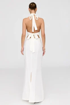 TALA The Bridal Edit*Algarve Linen Blend Multiway Halter Crop Top -