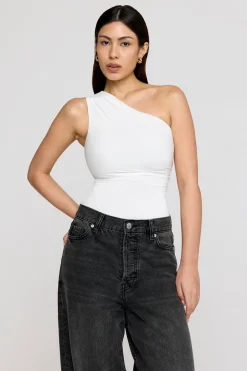 TALA Bodysuits|Tops*365 Asymmetric Ruched Side Bodysuit -