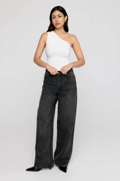 TALA Bodysuits|Tops*365 Asymmetric Ruched Side Bodysuit -