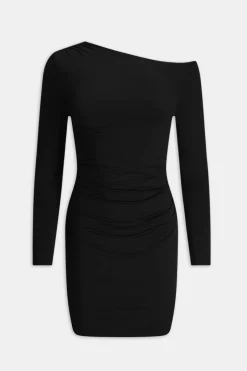 TALA Dresses*365 Asymmetric Ruched Side Long Sleeve Mini Dress - Shadow