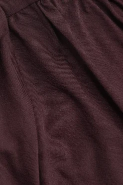 TALA Dresses*365 Asymmetric Ruched Side Long Sleeve Mini Dress - Mulled Wine