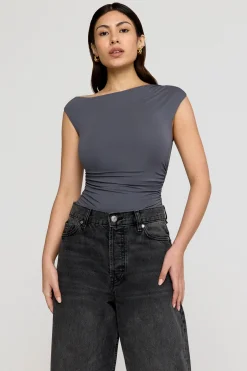 TALA Tops*365 Asymmetric Ruched Side Top -