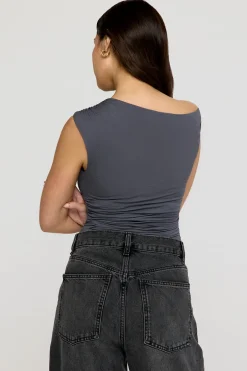 TALA Tops*365 Asymmetric Ruched Side Top -