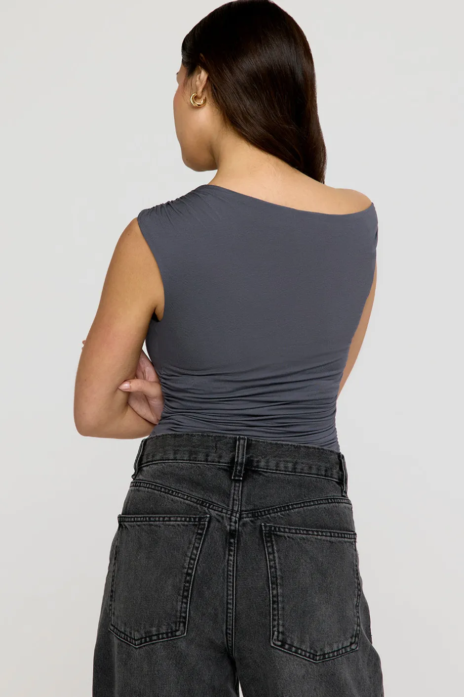 TALA Tops*365 Asymmetric Ruched Side Top -