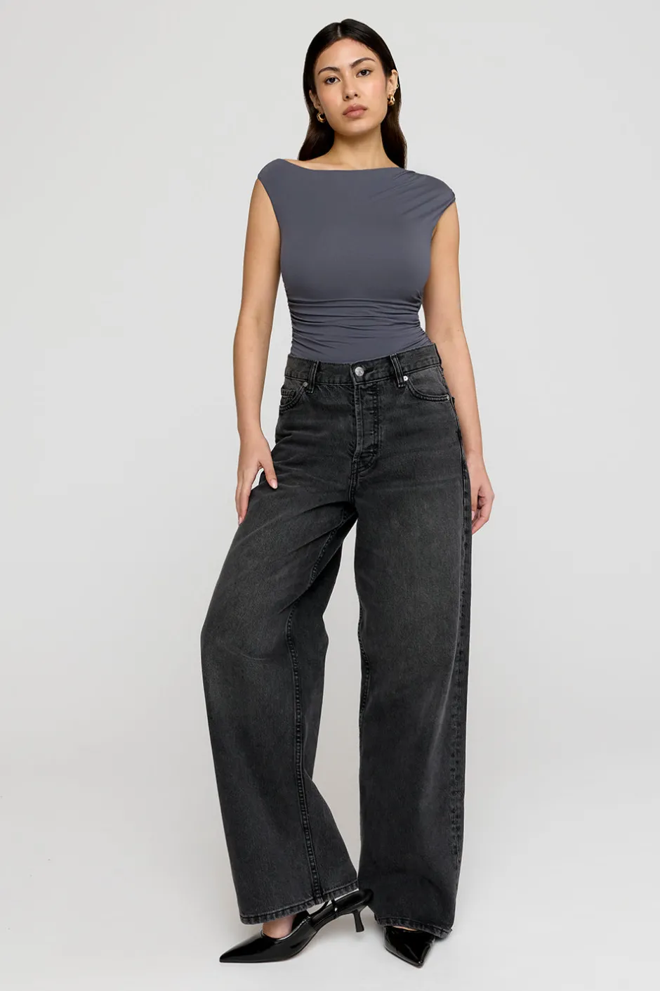 TALA Tops*365 Asymmetric Ruched Side Top -