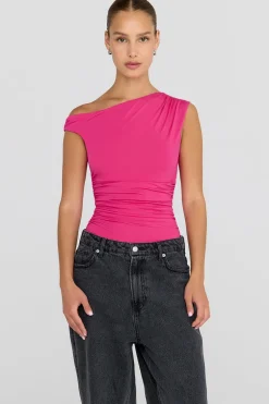 TALA Tops*365 Asymmetric Ruched Side Top -