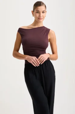 TALA Tops*365 Asymmetric Ruched Side Top -