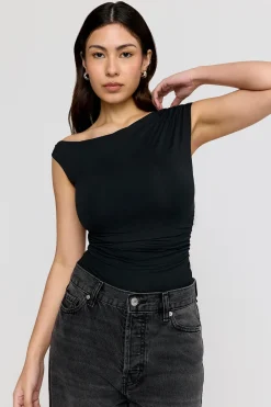 TALA Tops*365 Asymmetric Ruched Side Top -