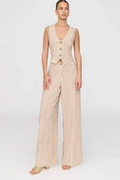 TALA Trousers*Athens Linen Blend Tailored Wide Leg Trousers -