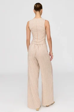 TALA Trousers*Athens Linen Blend Tailored Wide Leg Trousers -