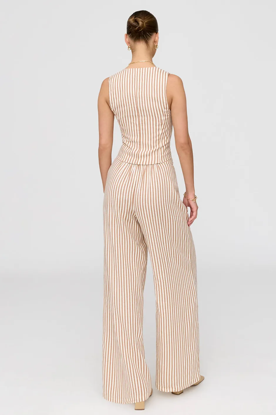 TALA Trousers*Athens Linen Blend Tailored Wide Leg Trousers -
