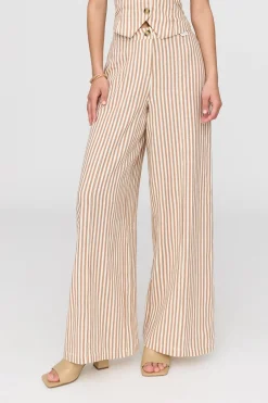 TALA Trousers*Athens Linen Blend Tailored Wide Leg Trousers -