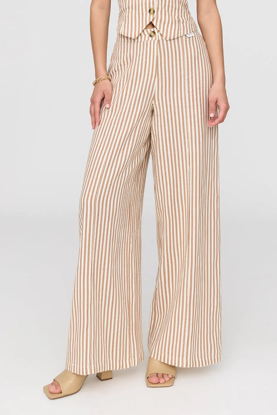 TALA Trousers*Athens Linen Blend Tailored Wide Leg Trousers -