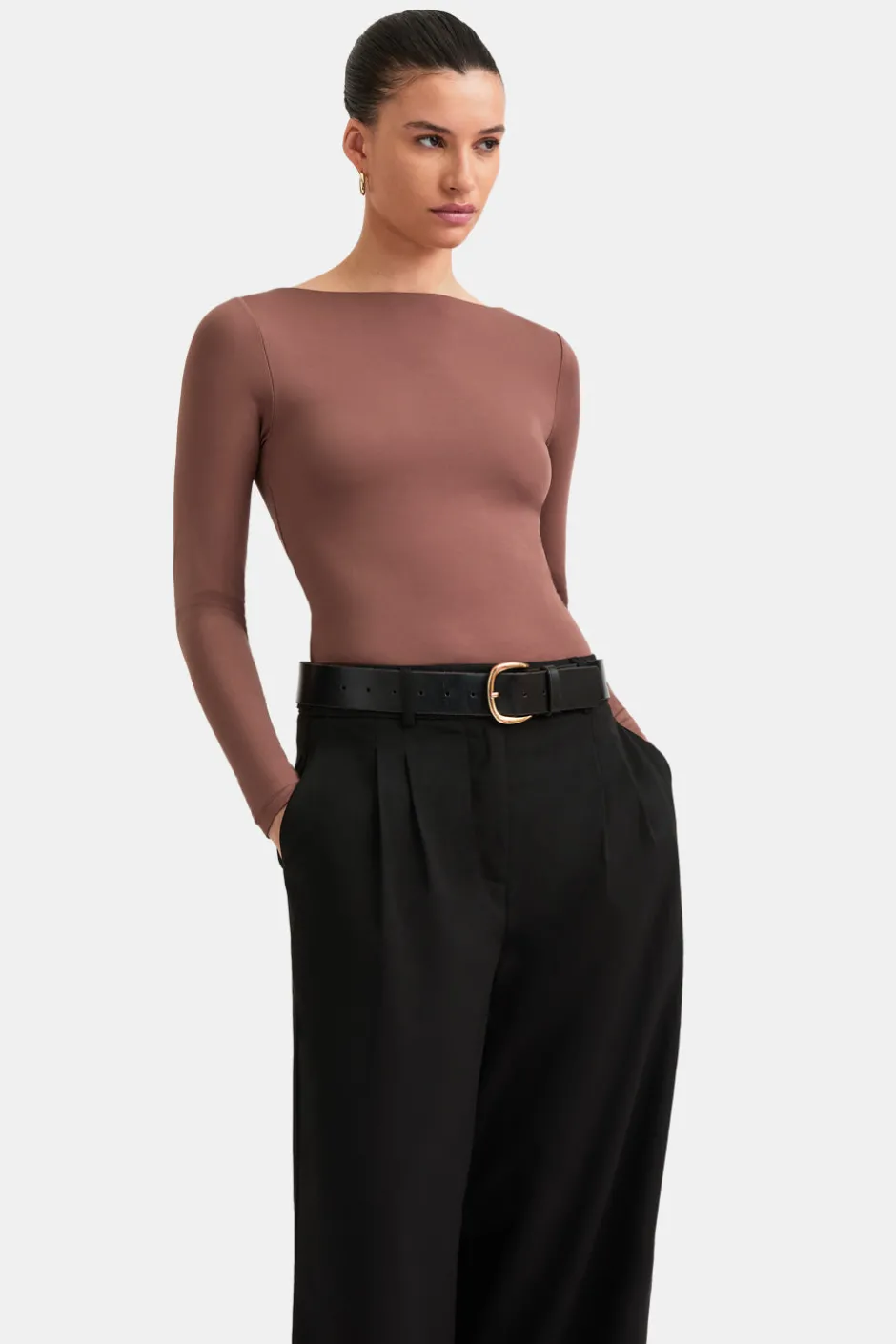 TALA Tops*365 Boat Neck Long Sleeve Top -