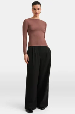 TALA Tops*365 Boat Neck Long Sleeve Top -