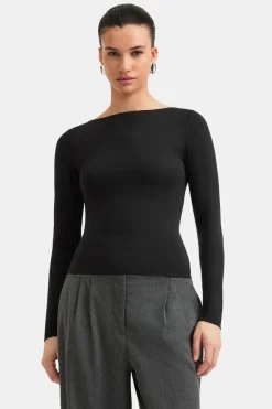 TALA Tops*365 Boat Neck Long Sleeve Top -