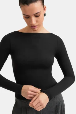 TALA Tops*365 Boat Neck Long Sleeve Top -
