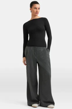 TALA Tops*365 Boat Neck Long Sleeve Top -