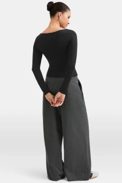TALA Tops*365 Boat Neck Long Sleeve Top -