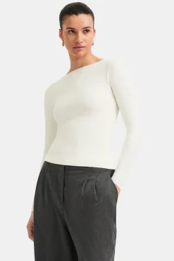 TALA Tops*365 Boat Neck Long Sleeve Top -
