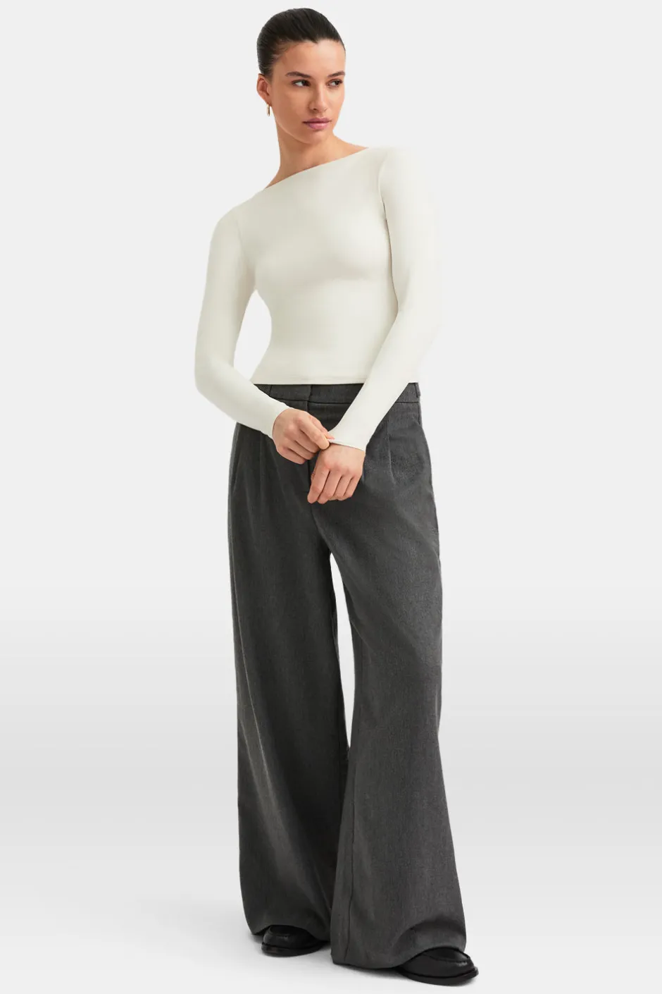 TALA Tops*365 Boat Neck Long Sleeve Top -