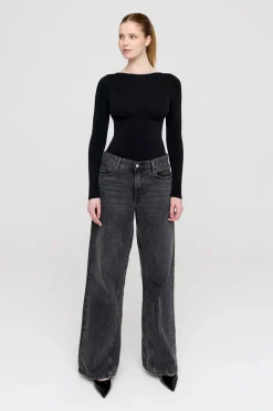 TALA Bodysuits|Tops*365 Contour Long Sleeve Shaping Bodysuit - Shadow
