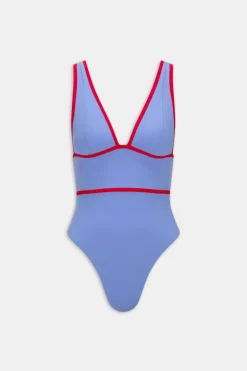TALA Swimwear*Contrast Plunge Swimsuit - Blue
