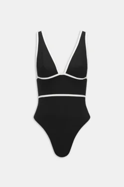 TALA Swimwear*Contrast Plunge Swimsuit - Shadow