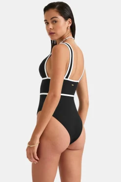 TALA Swimwear*Contrast Plunge Swimsuit - Shadow