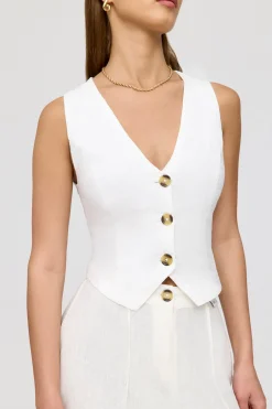 TALA The Bridal Edit*Cyprus Linen Blend Tailored Waistcoat -