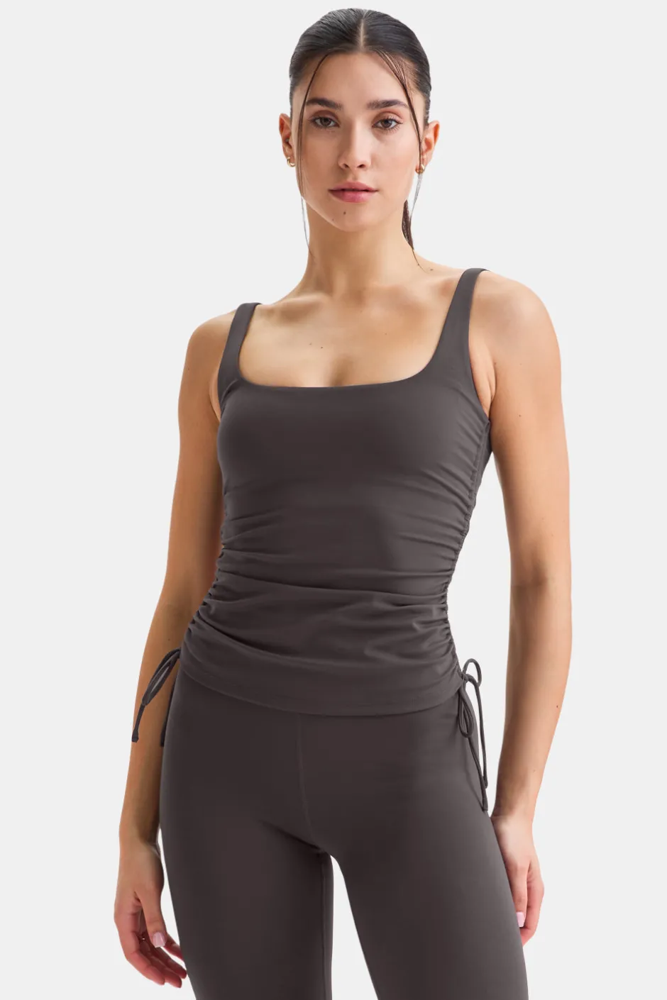 TALA Coffee Dates|Yoga / Pilates*DayFlex Adjustable Side Tie Vest - Cool Espresso