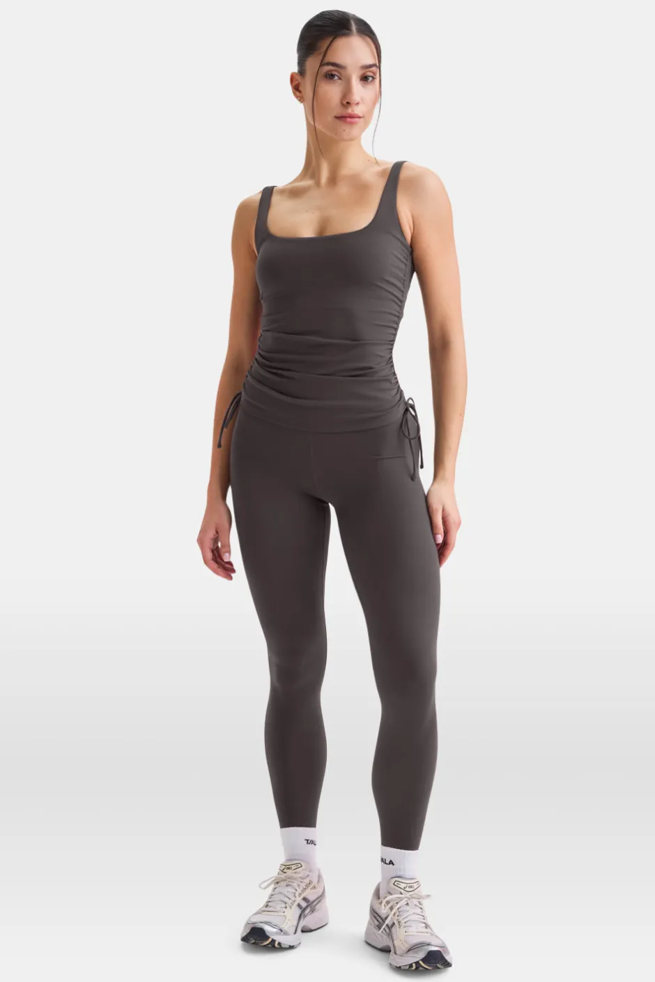 TALA Coffee Dates|Yoga / Pilates*DayFlex Adjustable Side Tie Vest - Cool Espresso