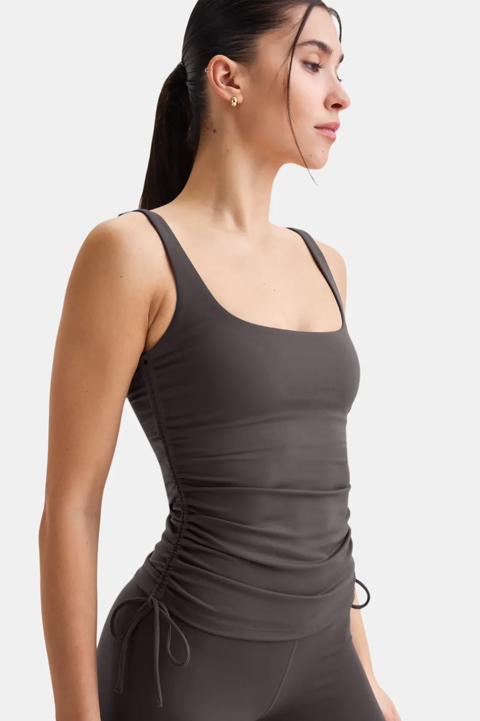 TALA Coffee Dates|Yoga / Pilates*DayFlex Adjustable Side Tie Vest - Cool Espresso