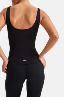 TALA Coffee Dates|Yoga / Pilates*DayFlex Built-In Support Essential Square Neck Vest - Shadow