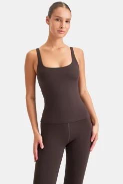 TALA Coffee Dates|Yoga / Pilates*DayFlex Built-In Support Essential Square Neck Vest - Americano