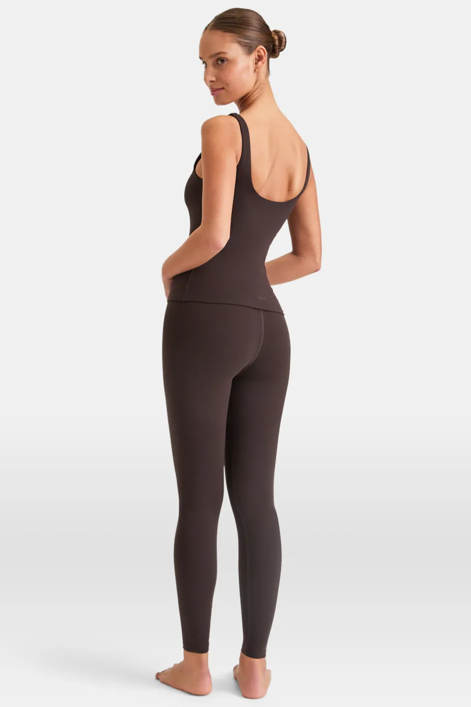 TALA Coffee Dates|Yoga / Pilates*DayFlex Built-In Support Essential Square Neck Vest - Americano