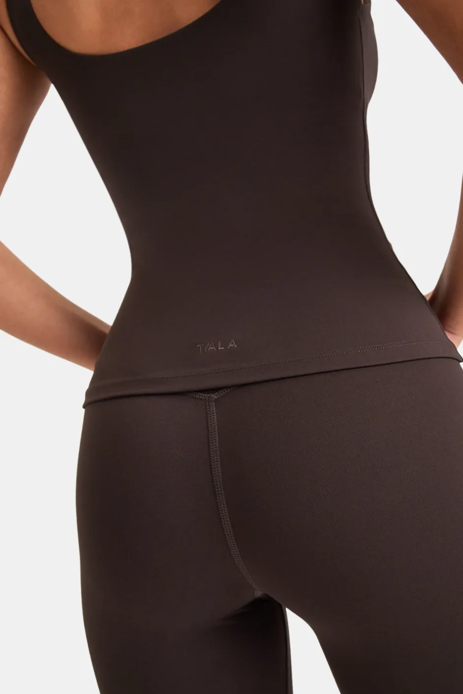 TALA Coffee Dates|Yoga / Pilates*DayFlex Built-In Support Essential Square Neck Vest - Americano