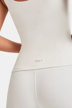 TALA Coffee Dates|Yoga / Pilates*DayFlex Built-In Support Essential Square Neck Vest - Ivory