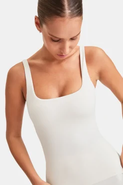 TALA Coffee Dates|Yoga / Pilates*DayFlex Built-In Support Essential Square Neck Vest - Ivory