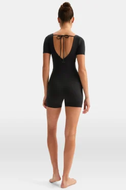 TALA Coffee Dates|Yoga / Pilates*DayFlex Built-In Support Plunge Neck Tie Back Unitard -
