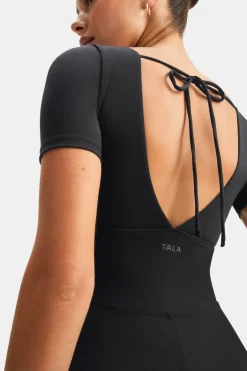TALA Coffee Dates|Yoga / Pilates*DayFlex Built-In Support Plunge Neck Tie Back Unitard -