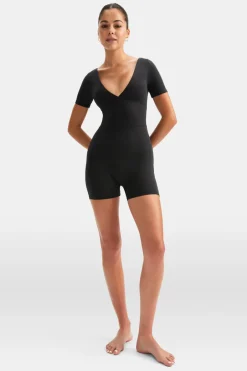 TALA Coffee Dates|Yoga / Pilates*DayFlex Built-In Support Plunge Neck Tie Back Unitard -