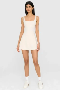 TALA Coffee Dates|Tennis / Padel*DayFlex Built-In Support Square Neck Active Dress - Buttermilk