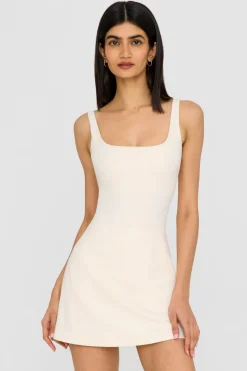 TALA Coffee Dates|Tennis / Padel*DayFlex Built-In Support Square Neck Active Dress - Buttermilk