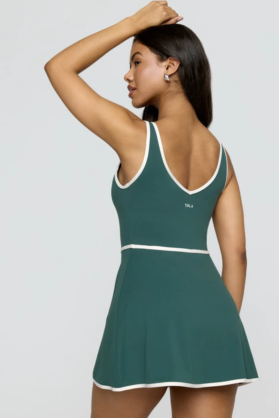 TALA Coffee Dates|Yoga / Pilates*DayFlex Built-In Support V Neck Tennis Dress - Hunter And Buttermilk