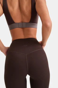 TALA Coffee Dates|Yoga / Pilates*DayFlex Contrast Stripe Side Split Flared Yoga Pant No Front Seam - Americano And Mocha