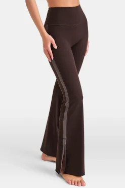 TALA Coffee Dates|Yoga / Pilates*DayFlex Contrast Stripe Side Split Flared Yoga Pant No Front Seam - Americano And Mocha