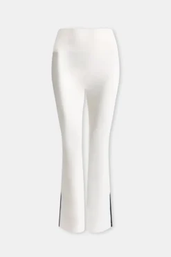 TALA Coffee Dates|Yoga / Pilates*DayFlex Contrast Stripe Side Split Flared Yoga Pant No Front Seam - Ivory And Shadow Black