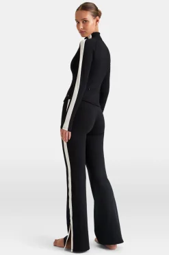 TALA Coffee Dates|Yoga / Pilates*DayFlex Contrast Stripe Zip Through Jacket - Shadow And Ivory