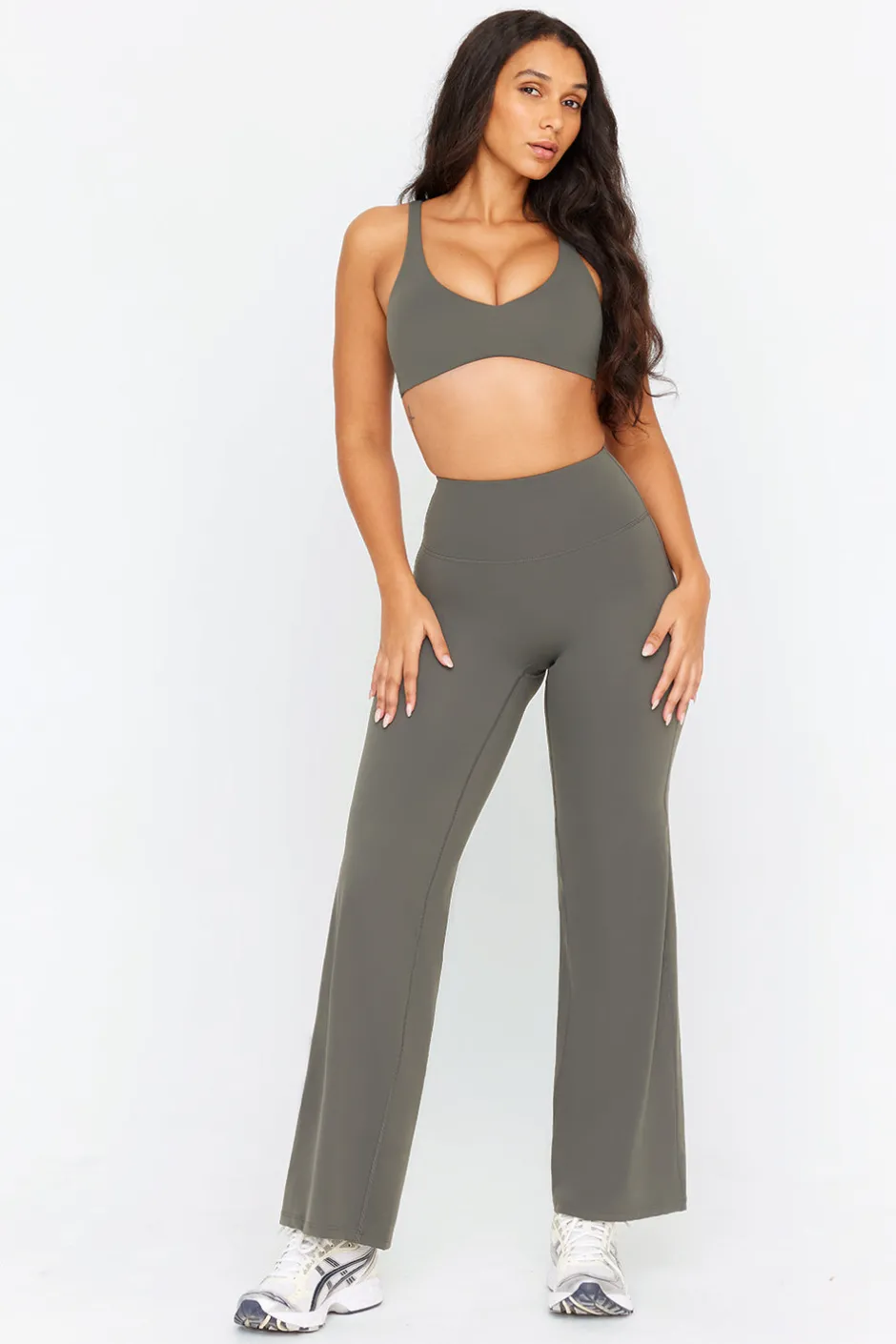 TALA Coffee Dates|Yoga / Pilates*DayFlex High Waisted Wide Leg Yoga Pant - Dark Olive